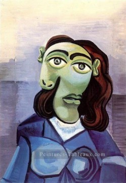 portrait Tableau Peinture - Portrait de Dora Maar aux yeux bleus 1939 cubiste